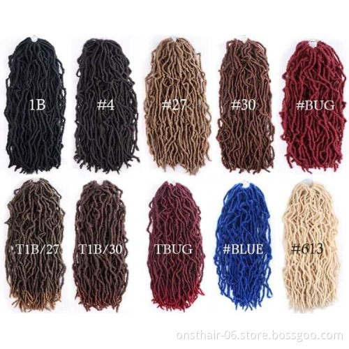 Wholesale Bobbi Boss Nu Locs Red 18' 36' Synthetic Crochet Hair Braid Extensions Ombre Faux Soft Locs nu locs Hair ALL Colors